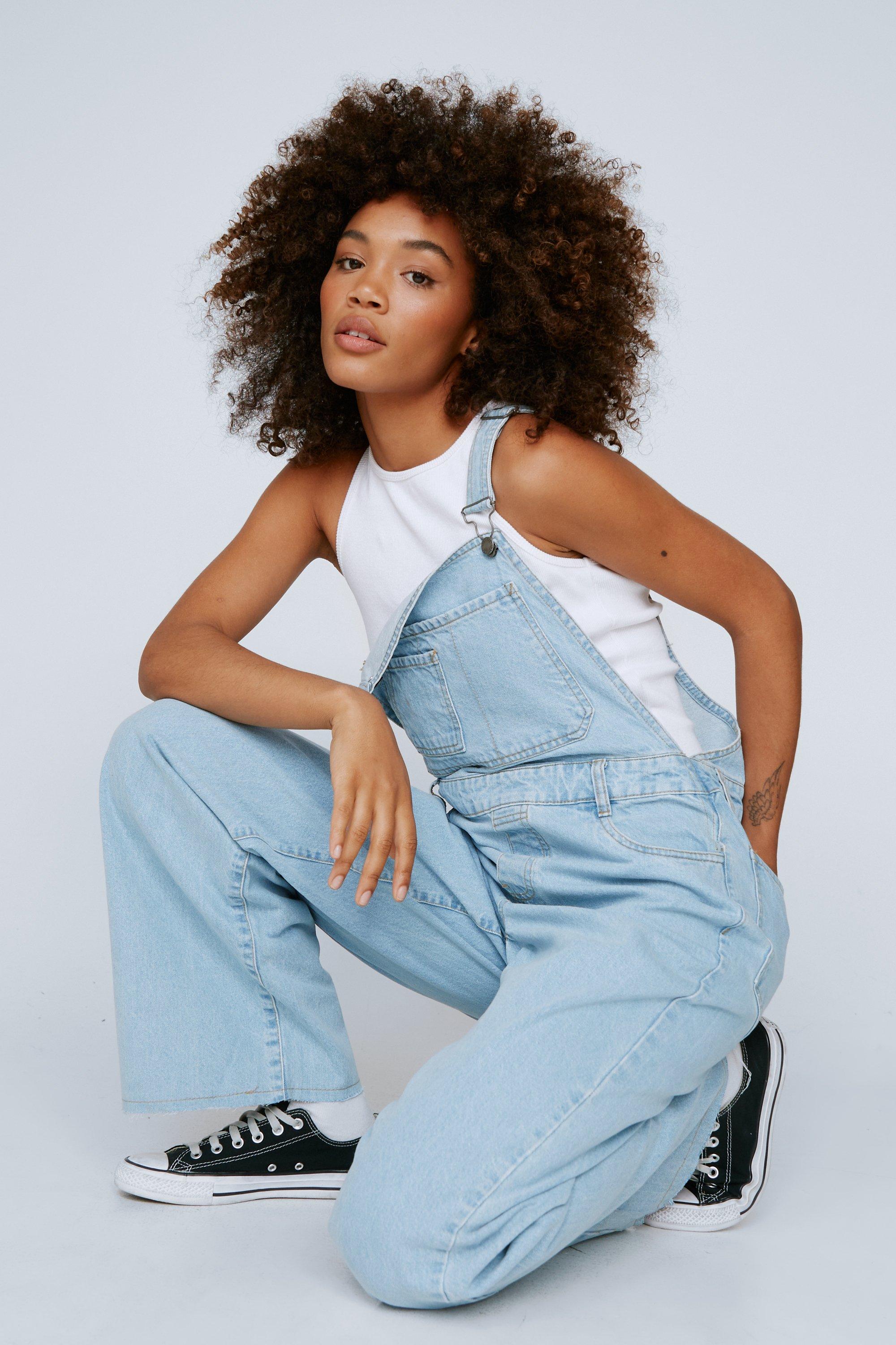 Wide leg 2025 denim dungarees